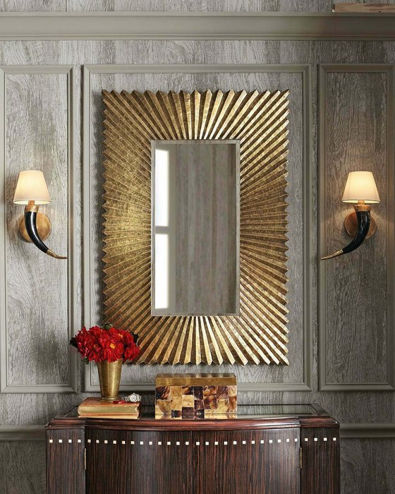Настенное зеркало Майлз золотого цвета - лучшие Настенные зеркала в INMYROOM