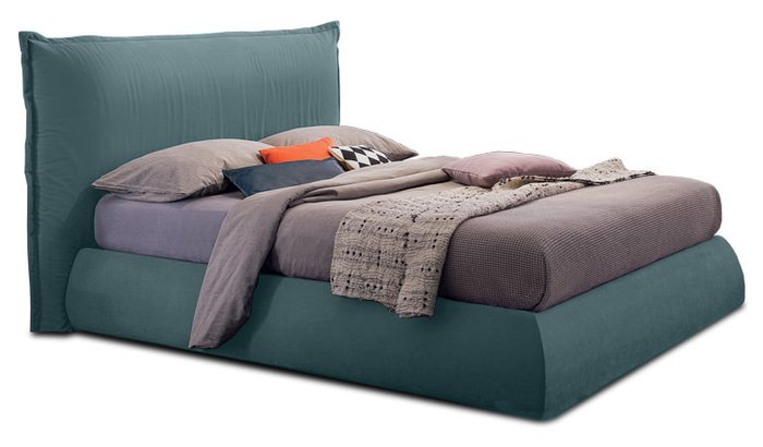 Кровать без подъемного механизма Мавр 140х200 голубого цвета