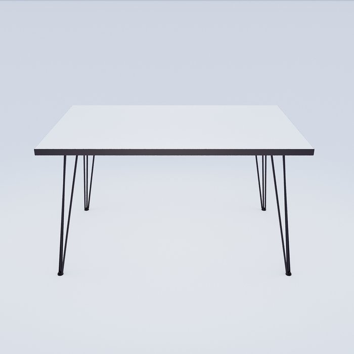 Обеденный стол 110 белого цвета с серой кромкой - лучшие Обеденные столы в INMYROOM