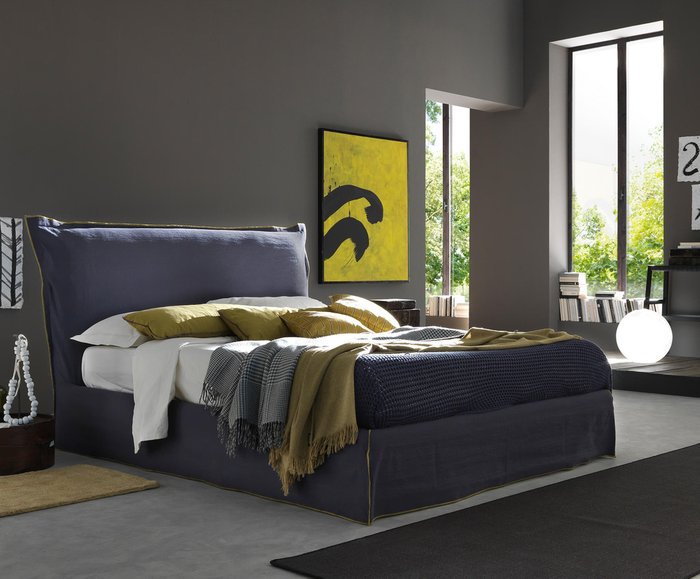 Кровать Pretty Big Chic синего цвета 160х200 - купить Кровати для спальни по цене 120000.0