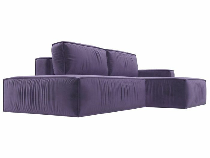 Угловой диван-кровать Прага модерн фиолетового цвета правый угол - лучшие Угловые диваны в INMYROOM
