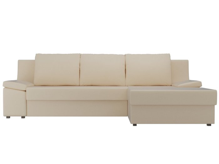 Угловой диван-кровать Челси бежевого цвета (экокожа) - купить Угловые диваны по цене 47990.0