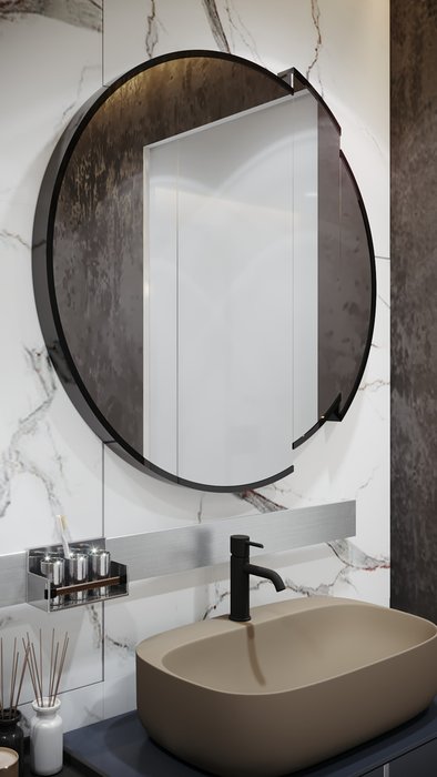 Круглое  интерьерное зеркало Sectional в декоративной раме - лучшие Настенные зеркала в INMYROOM