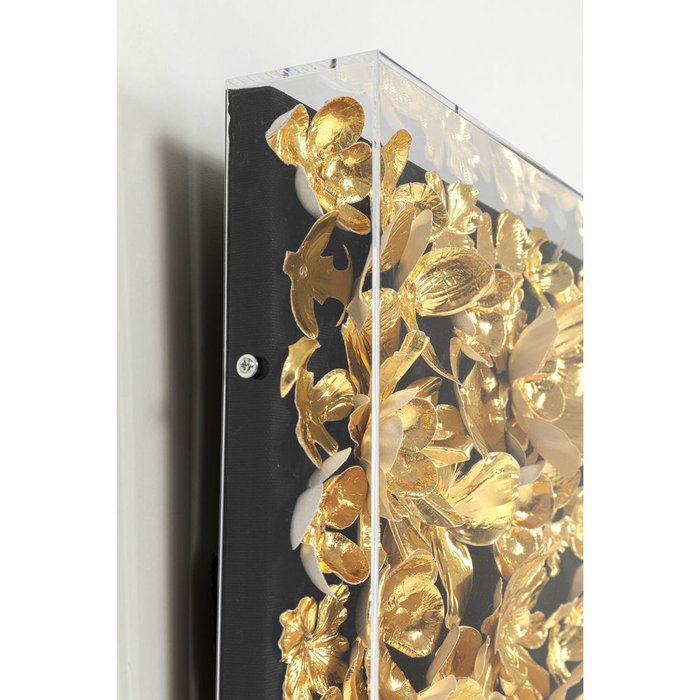 Украшение настенное Flowers золотого цвета - лучшие Декор стен в INMYROOM
