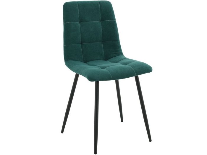 Стул Чили зеленого цвета с черными ножками - лучшие Обеденные стулья в INMYROOM