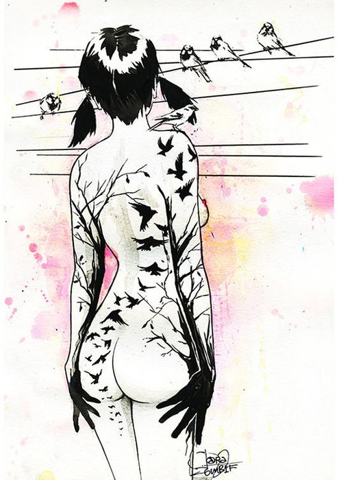 Принт "Tattoo Girl" by Lora Zombie