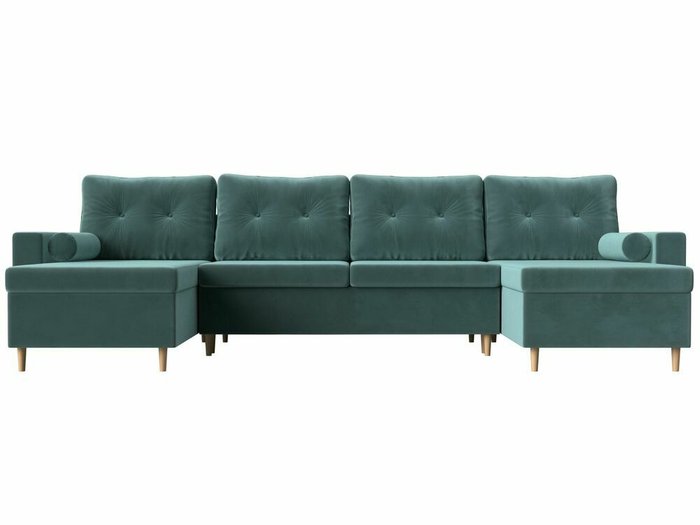 Угловой диван-кровать Белфаст темно-бирюзового цвета (тик-так)  - купить Угловые диваны по цене 92999.0