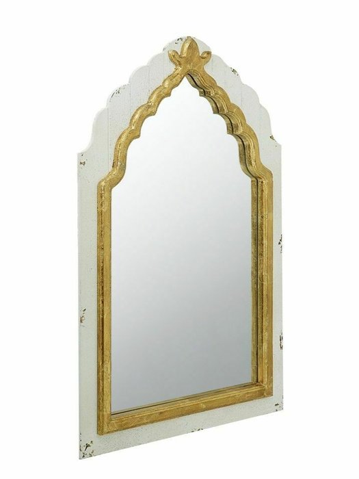 Настенное зеркало 60х91 бело-бежевого цвета - купить Настенные зеркала по цене 23640.0
