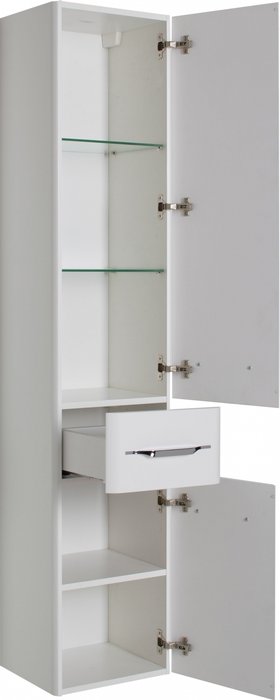 Шкаф-пенал Виченца белого цвета - лучшие Пеналы для ванной комнаты в INMYROOM