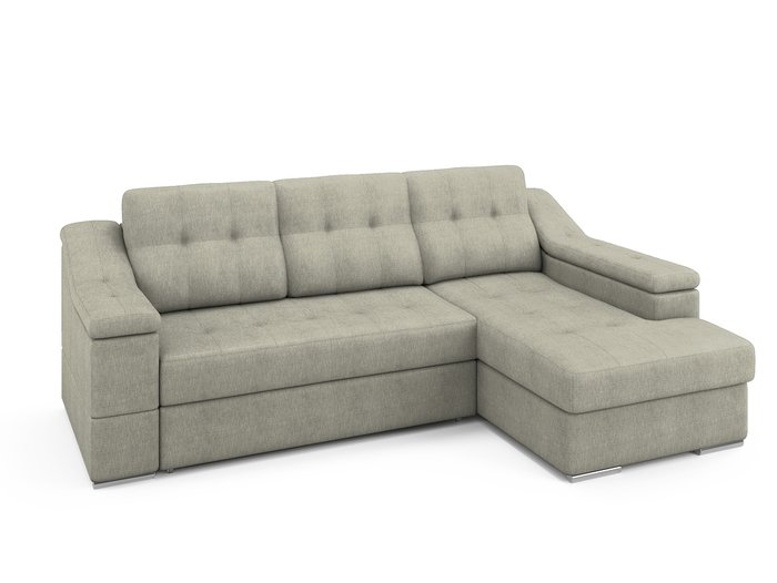 Угловой раскладной диван Liverpool правый бежевого цвета - лучшие Угловые диваны в INMYROOM