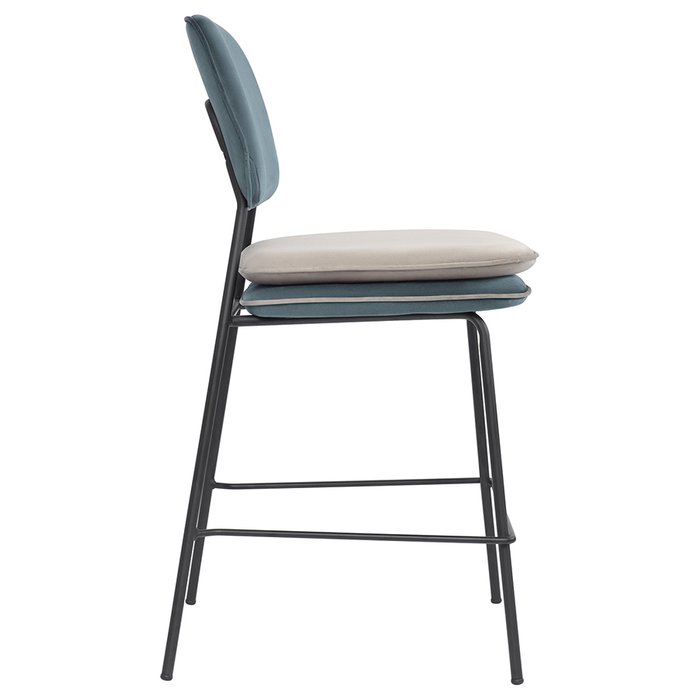 Полубарный стул Реа сине-зеленого-бежевого цвета - лучшие Барные стулья в INMYROOM