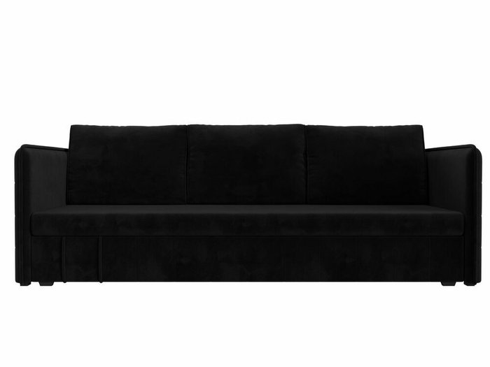 Прямой диван-кровать Слим черного цвета  - купить Прямые диваны по цене 26999.0