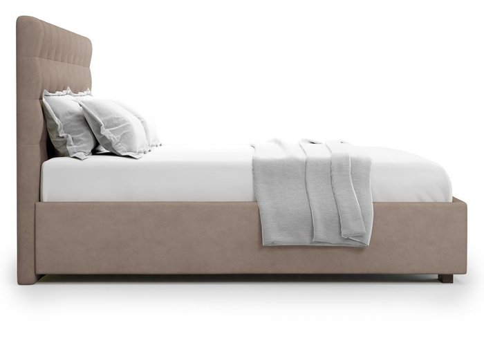 Кровать с подъемным механизмом Brayers 160х200 темно-бежевого цвета - лучшие Кровати для спальни в INMYROOM
