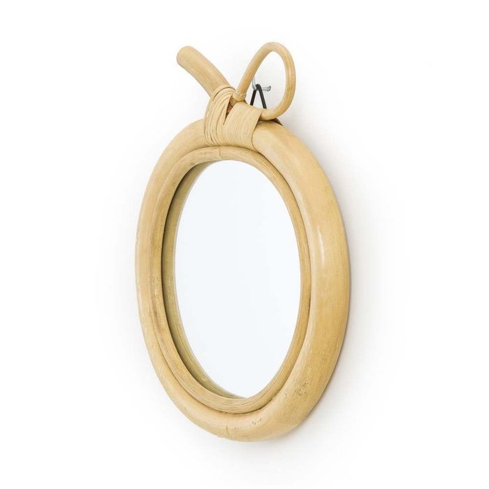 Настенное зеркало Nogu из ротанга в форме яблока - купить Настенные зеркала по цене 2747.0