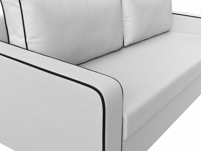 Диван-кровать Лига 009 белого цвета с черным кантом (экокожа) - лучшие Прямые диваны в INMYROOM