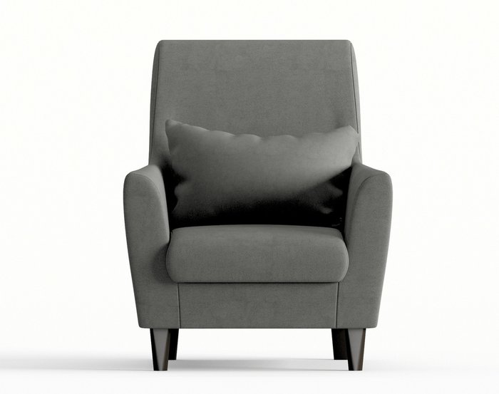 Кресло из велюра Кастилия темно-серого цвета - купить Интерьерные кресла по цене 10190.0