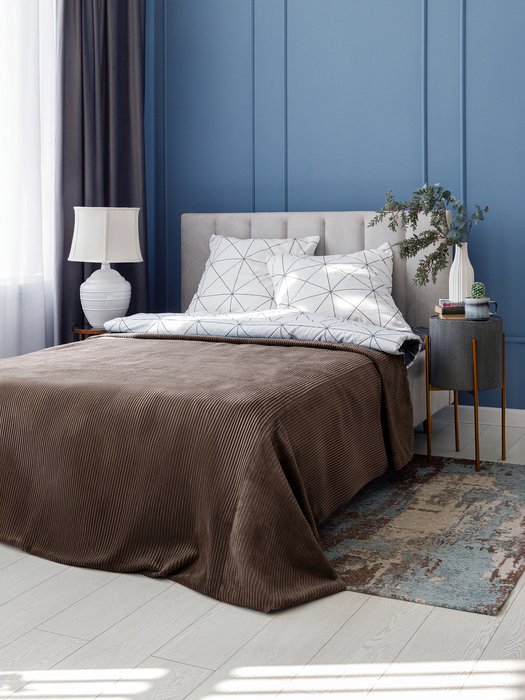 Покрывало Duo Cilium Chocolate 230x240 темно-коричневого цвета  - лучшие Покрывала в INMYROOM