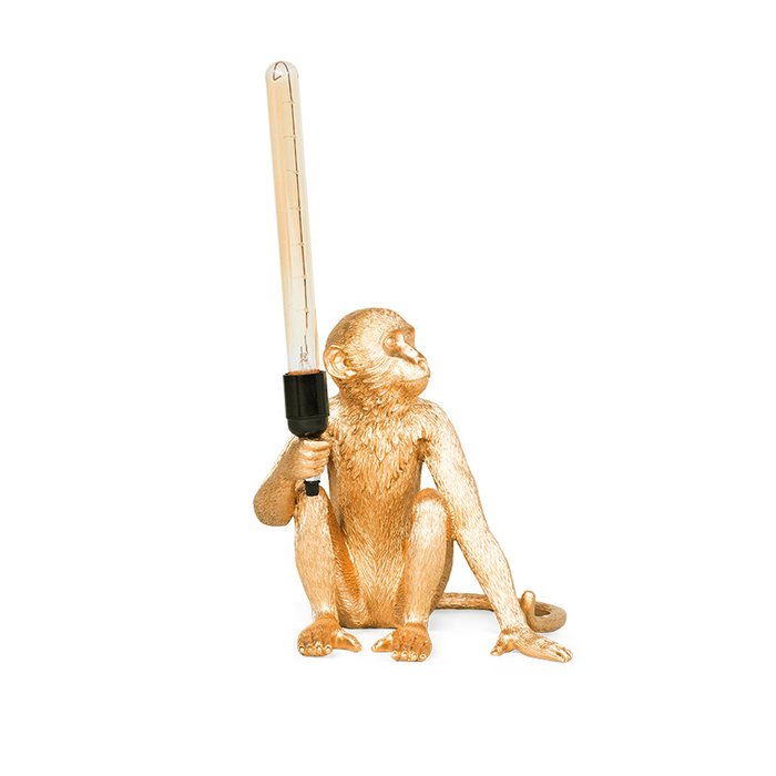 Лампа настольная Monkey Sit золотого цвета - купить Настольные лампы по цене 10165.0