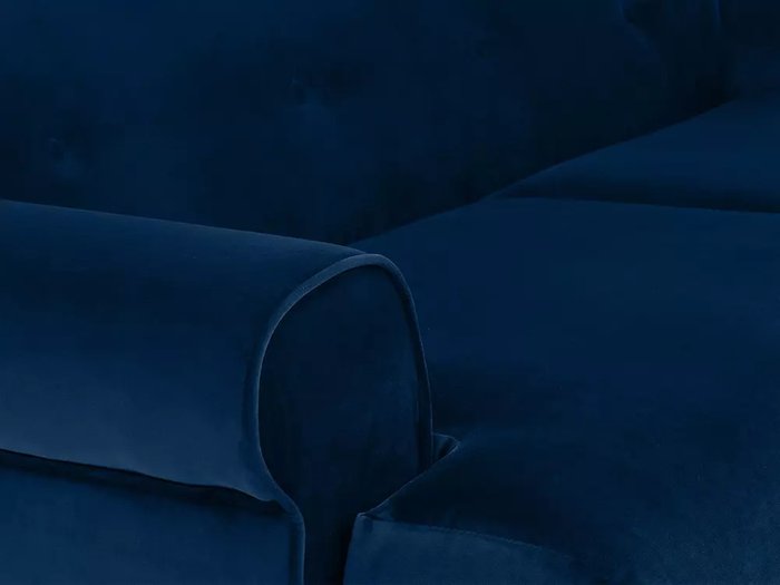 Диван Italia L темно-синего цвета с черными ножками - лучшие Прямые диваны в INMYROOM