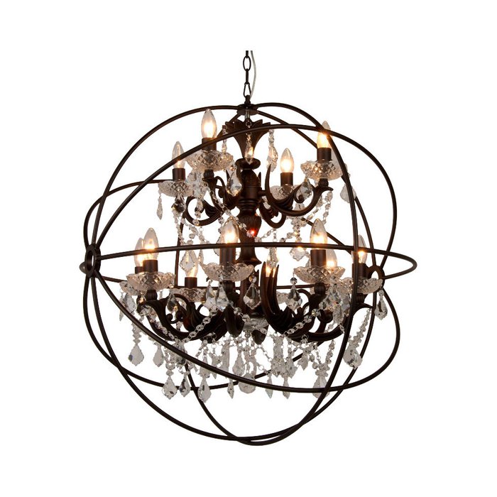 Подвесная люстра Iron II Orb CHANDELIER с хрустальными подвесками