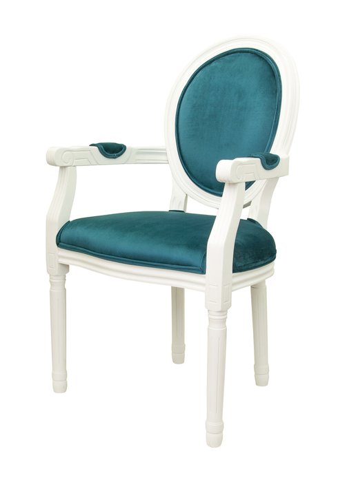 Стул Volker arm blue+white с велюровой обивкой - купить Обеденные стулья по цене 28620.0