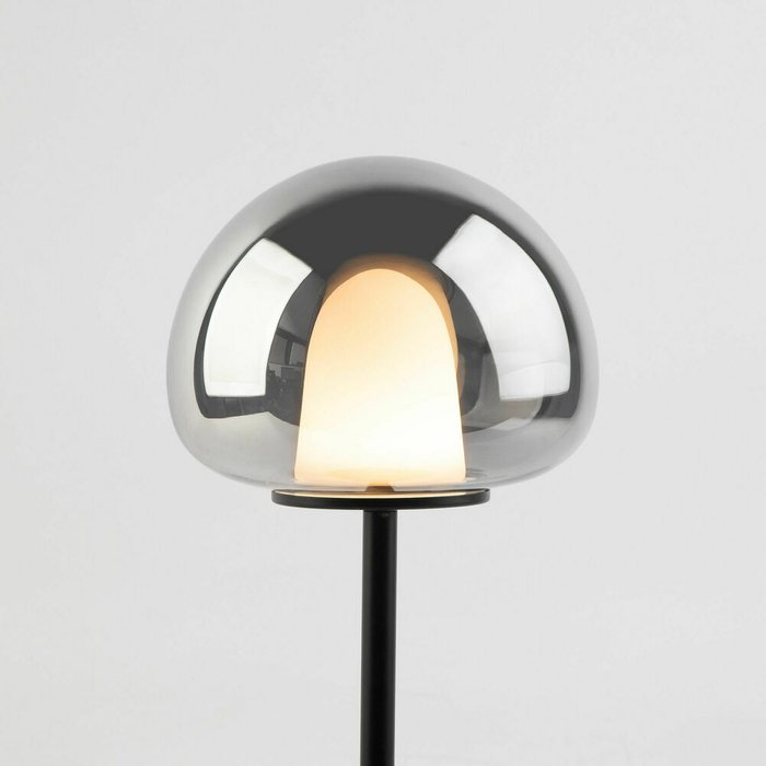 Напольный светодиодный светильник со стеклянным плафоном 90327/1 черный Twice - купить Торшеры по цене 22900.0