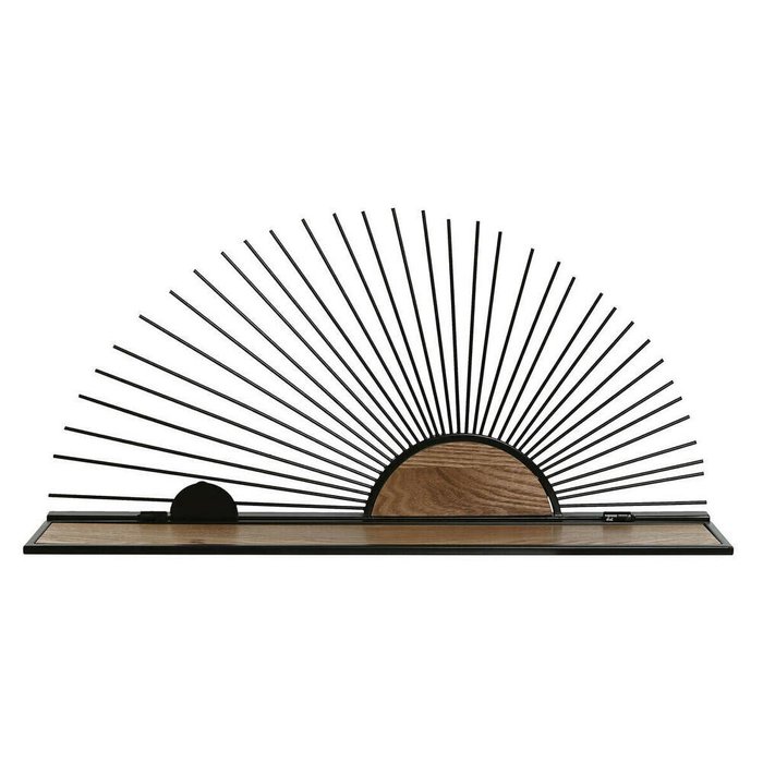Полка Чёрный Натуральный Металл Деревянный MDF 58 x 10,5 x 28 cm стена - купить Полки по цене 5041.0