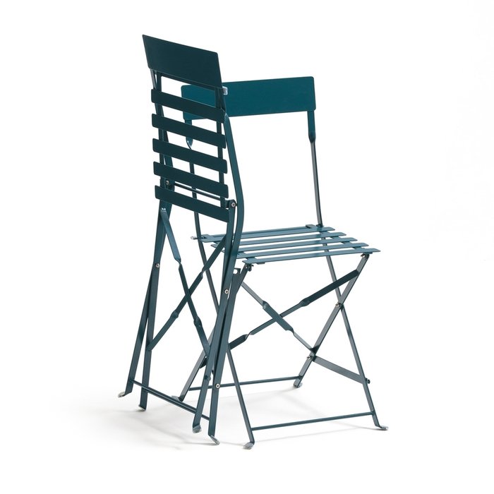 Комплект складных стульев из металла Ozevan синего цвета - купить Обеденные стулья по цене 12270.0