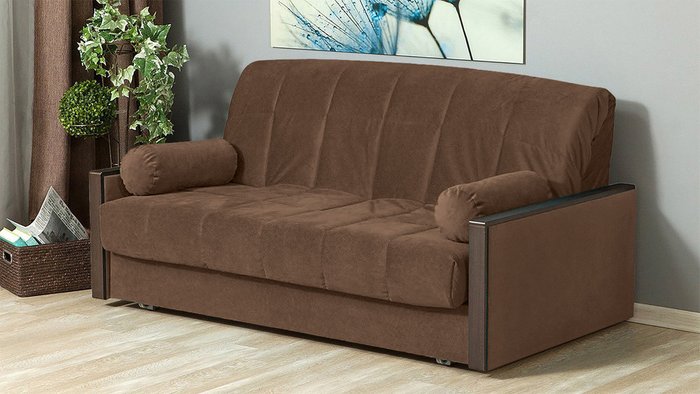 Диван-кровать Росанна коричневого цвета - купить Прямые диваны по цене 69800.0
