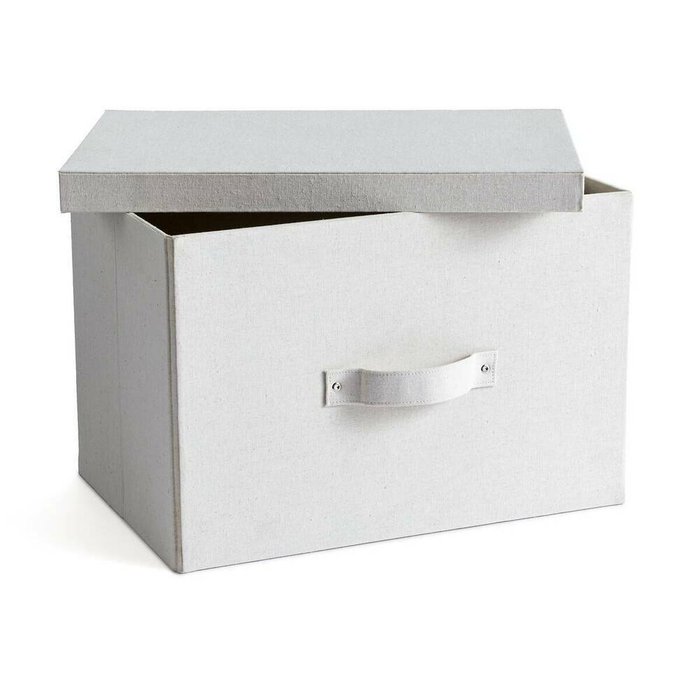 Коробка для хранения из льна Lisandre светло-бежевого цвета - лучшие Декоративные коробки в INMYROOM