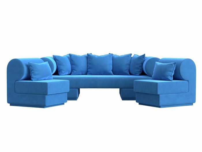 Набор мягкой мебели Кипр 3 голубого цвета - купить Комплекты мягкой мебели по цене 101997.0