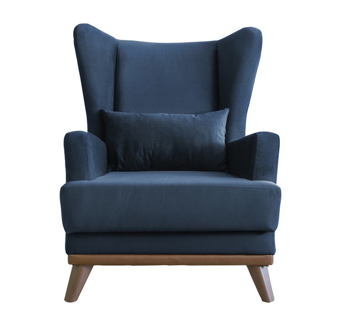 Кресло Оскар в обивке из велюра синего цвета - купить Интерьерные кресла по цене 13242.0