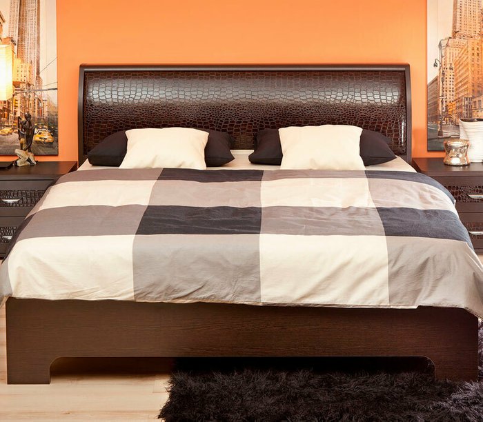 Кровать Парма-3 120х200 цвета венге без подъемного механизма - купить Кровати для спальни по цене 22423.0