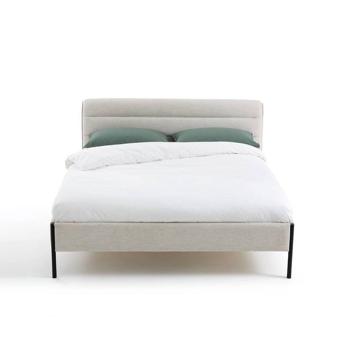 Кровать с основанием Obias 160x200 светло-бежевого цвета - купить Кровати для спальни по цене 48573.0