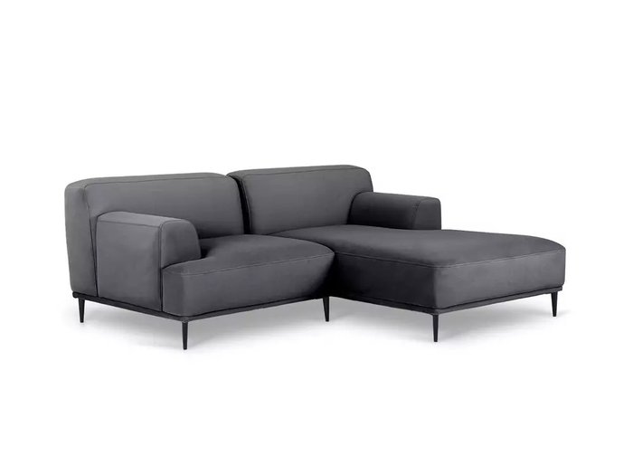 Угловой диван Portofino в обивке из велюра серого цвета