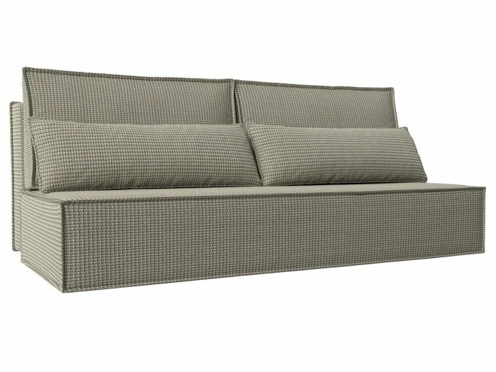 Прямой диван-кровать Фабио серо-бежевого цвета