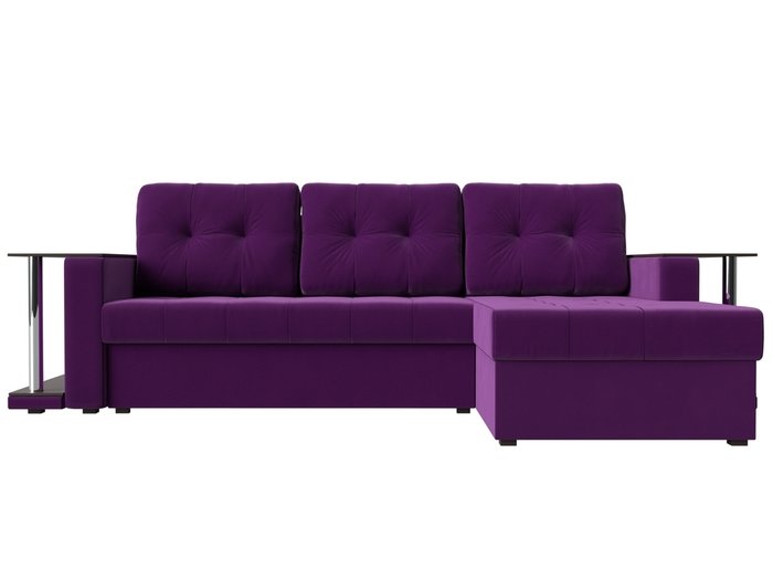 Угловой диван-кровать Даллас фиолетового цвета - купить Угловые диваны по цене 42690.0