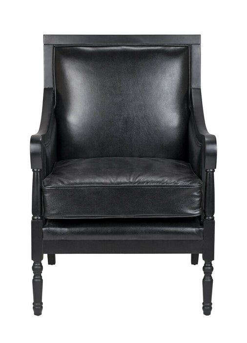 Классическое кресло Colin black leather черного цвета Классическое кресло Colin black leather черного цвета