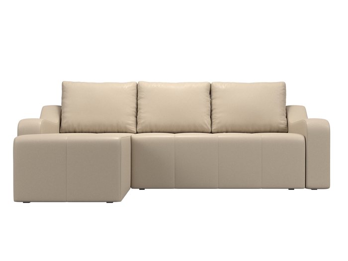 Угловой диван-кровать Элида бежевого цвета (экокожа) левый угол - купить Угловые диваны по цене 54999.0
