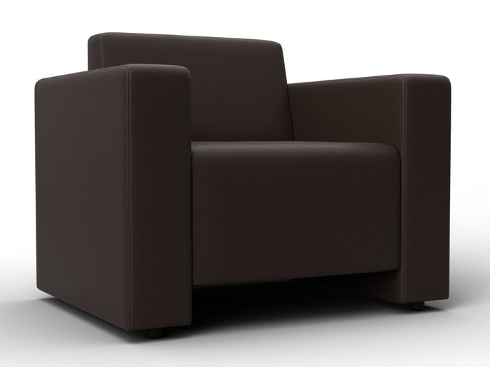 Кресло Лига-093 коричневого цвета (экокожа)