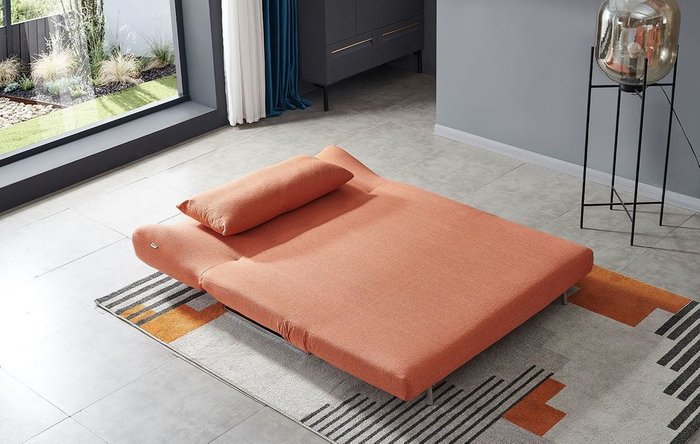 Диван-кровать Rosy оранжевого цвета - купить Прямые диваны по цене 60129.0