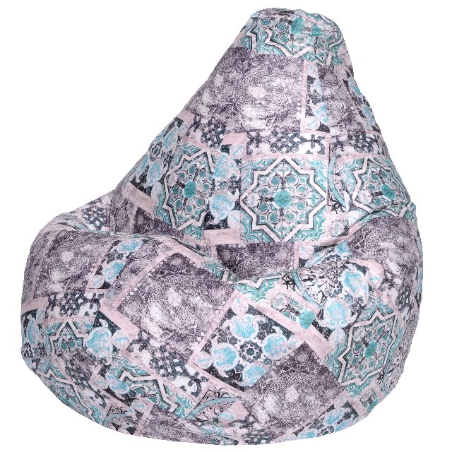 Кресло-мешок Груша XL Сиена Мята бежево-бирюзового цвета