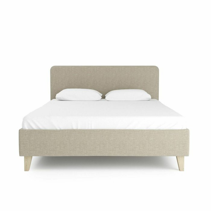 Кровать Сканди 140x200 бежевого цвета без подъемного механизма - купить Кровати для спальни по цене 17189.0 Кровать Сканди 140x200 бежевого цвета без подъемного механизма - купить Кровати для спальни по цене 17189.0