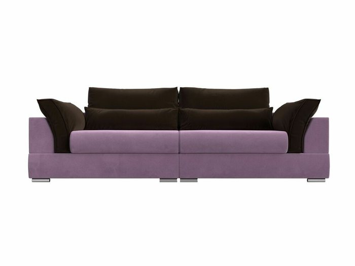 Прямой диван-кровать Пекин сиренево-коричневого цвета - купить Прямые диваны по цене 76999.0