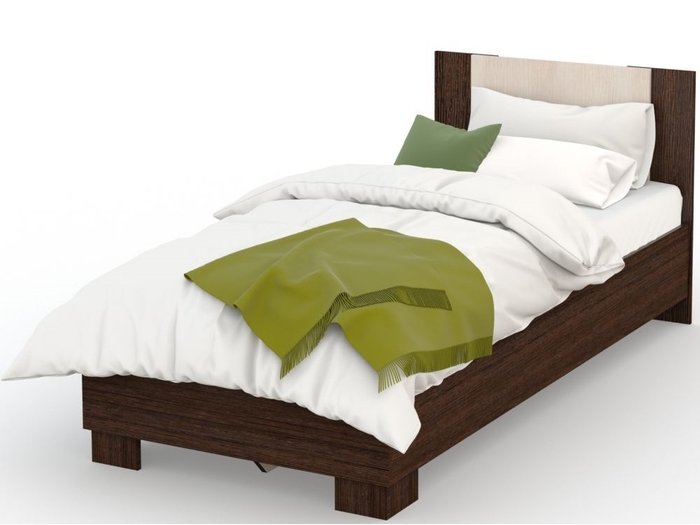 Кровать Аврора 90х200 темно-коричневого цвета - купить Кровати для спальни по цене 7938.0