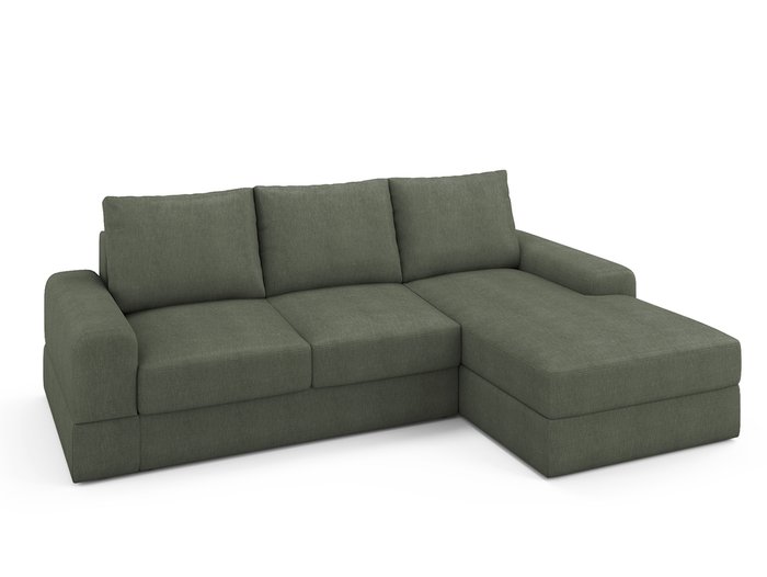 Угловой диван-кровать Elke правый серо-зеленого цвета - лучшие Угловые диваны в INMYROOM