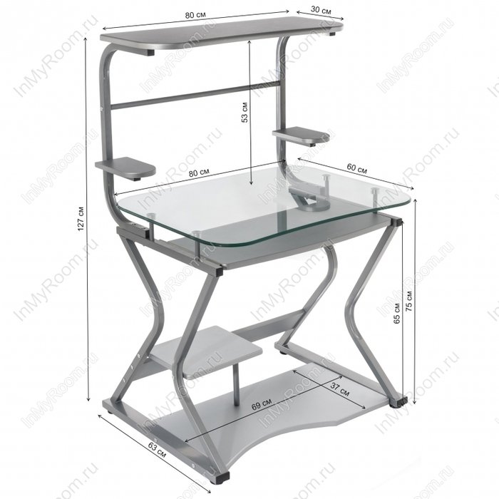 Компьютерный стол Roni со стеклянной столешницей - купить Письменные столы по цене 14100.0