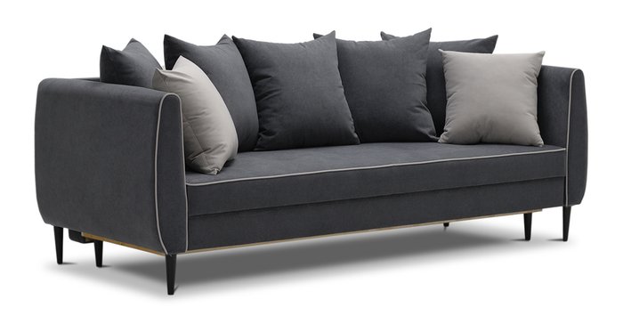 Диван-кровать Амелия темно-серого цвета - купить Прямые диваны по цене 32130.0
