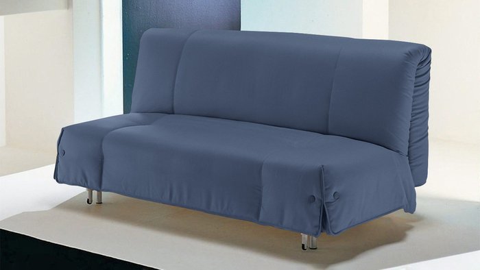 Диван-кровать Генуя S синего цвета  - купить Прямые диваны по цене 49600.0