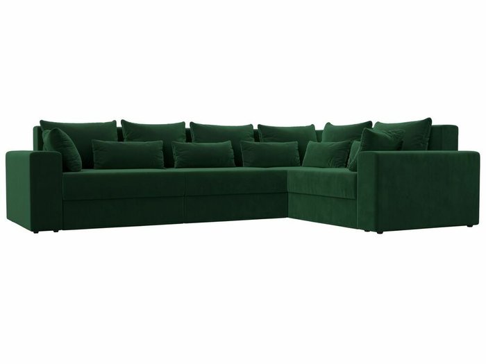 Угловой диван-кровать Майами Long темно-зеленого цвета правый угол